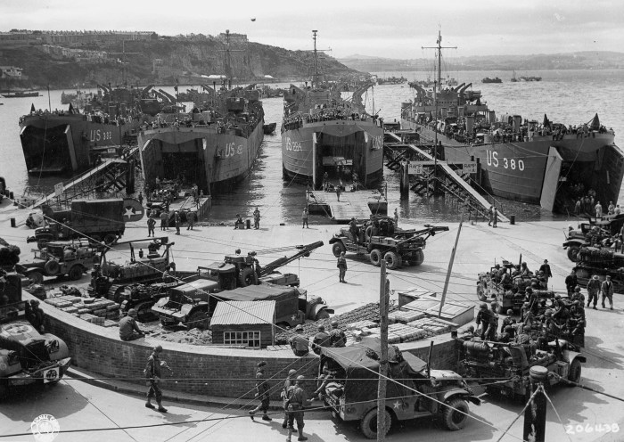 D-Day, loading ships at Devon